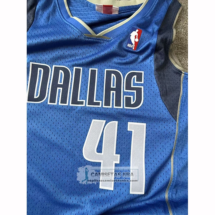 Camiseta Dallas Mavericks Dirk Nowitzki NO 41 Mitchell & Ness 2010-11 Azul